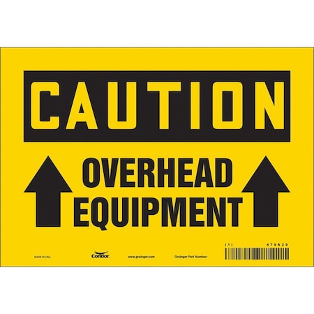 Condor Caution, OVERHEAD EQUIPMENT, 10 in W x 7 in H, Vertical Rectangle, Vinyl, 479A29 479A29