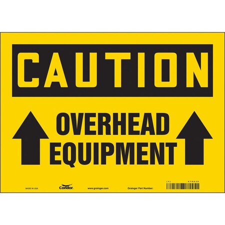 Condor Caution, OVERHEAD EQUIPMENT, 14 in W x 10 in H, Horizontal Rectangle, Vinyl, 479A30 479A30