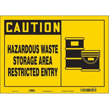 Condor Safety Sign, 10 in Height, 14 in Width, Vinyl, Horizontal Rectangle, English, 470D95 470D95
