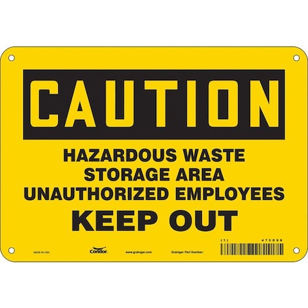 Condor Safety Sign, 7 in Height, 10 in Width, Polyethylene, Vertical Rectangle, English, 470D98 470D98