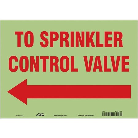 Condor Safety Sign, 10 in Height, 14 in Width, Glow Vinyl, Horizontal Rectangle, English 470D03