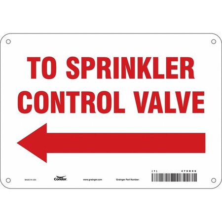 Condor Safety Sign, 7 in Height, 10 in Width, Polyethylene, Vertical Rectangle, English 470D06