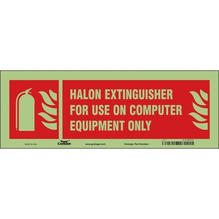 Condor Safety Sign, 5 in Height, 14 in Width, Glow Vinyl, Vertical Rectangle, English 470D26