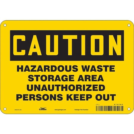 Condor Safety Sign, 7 in Height, 10 in Width, Polyethylene, Vertical Rectangle, English, 470F80 470F80