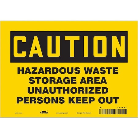 Condor Safety Sign, 7 in Height, 10 in Width, Vinyl, Vertical Rectangle, English, 470F82 470F82