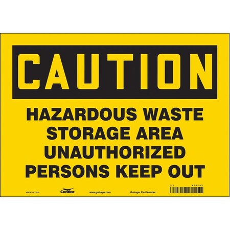 Condor Safety Sign, 10 in Height, 14 in Width, Vinyl, Horizontal Rectangle, English, 470F83 470F83
