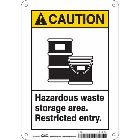 Condor Safety Sign, 10 in Height, 7 in Width, Aluminum, Horizontal Rectangle, English, 470F72 470F72