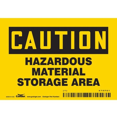Condor Safety Sign, 3 1/2 in Height, 5 in Width, Vinyl, Horizontal Rectangle, English, 470F61 470F61