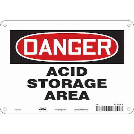 Condor Safety Sign, 7 in Height, 10 in Width, Polyethylene, Vertical Rectangle, English, 470G85 470G85
