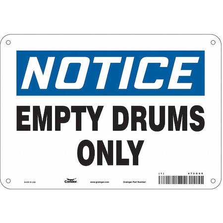 Condor Safety Sign, 7 in Height, 10 in Width, Aluminum, Vertical Rectangle, English, 470G96 470G96