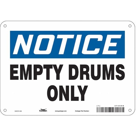 Condor Safety Sign, 7 in Height, 10 in Width, Polyethylene, Vertical Rectangle, English, 470G98 470G98