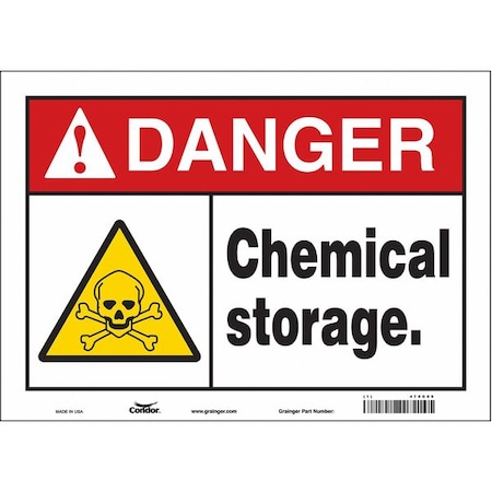 Condor Safety Sign, 10 in Height, 14 in Width, Vinyl, Horizontal Rectangle, English, 470G09 470G09