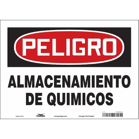 Condor Safety Sign, 10 in Height, 14 in Width, Vinyl, Horizontal Rectangle, Spanish 470G35