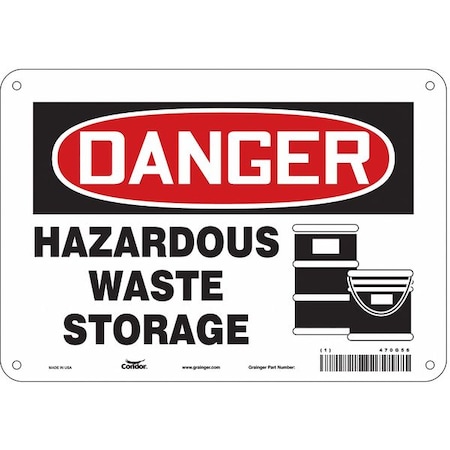 Condor Safety Sign, 7 in Height, 10 in Width, Aluminum, Vertical Rectangle, English, 470G56 470G56