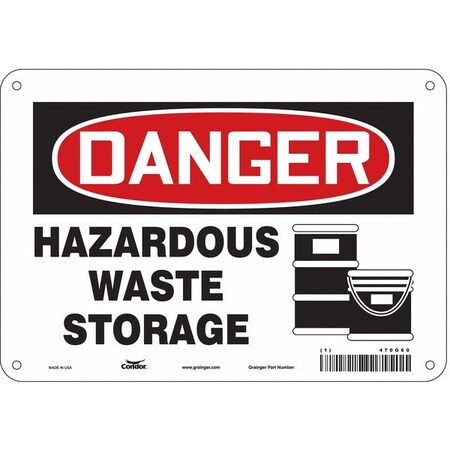 Condor Safety Sign, 7 in Height, 10 in Width, Polyethylene, Vertical Rectangle, English, 470G60 470G60
