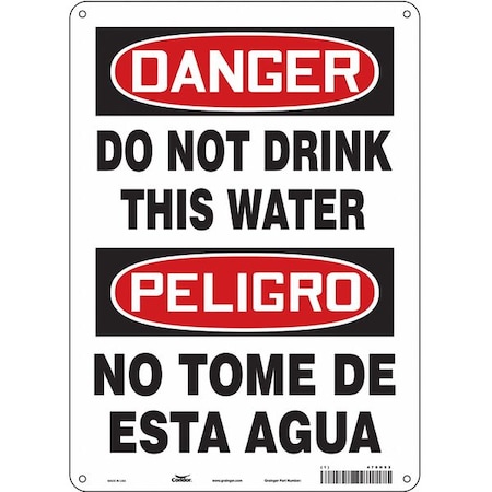 Condor Danger/Peligro, Do Not Drink This Water/No Tome Esta Agua, 10 in W x 14 in H, Rectangle, 470H92 470H92