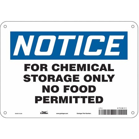 Condor Safety Sign, 7 in Height, 10 in Width, Polyethylene, Vertical Rectangle, English, 470H11 470H11