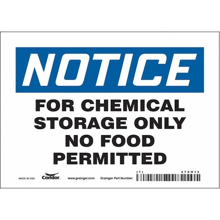 Condor Safety Sign, 5 in Height, 7 in Width, Vinyl, Horizontal Rectangle, English, 470H13 470H13