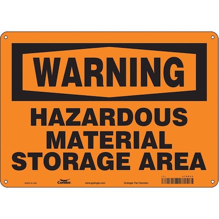 Condor Safety Sign, 10 in Height, 14 in Width, Aluminum, Horizontal Rectangle, English, 470H24 470H24