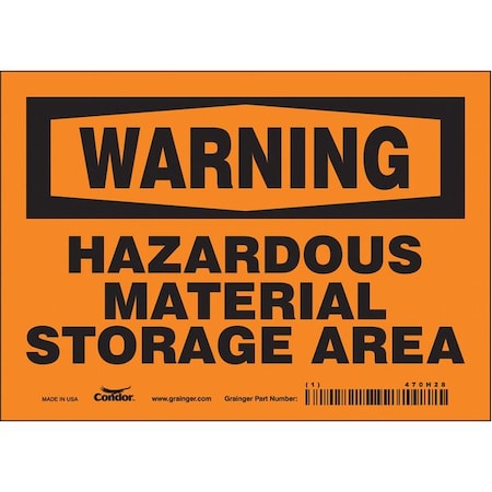 Condor Safety Sign, 5 in Height, 7 in Width, Vinyl, Horizontal Rectangle, English, 470H28 470H28