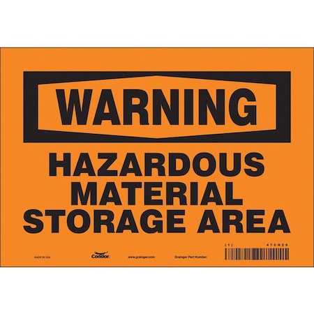 Condor Safety Sign, 7 in Height, 10 in Width, Vinyl, Vertical Rectangle, English, 470H29 470H29