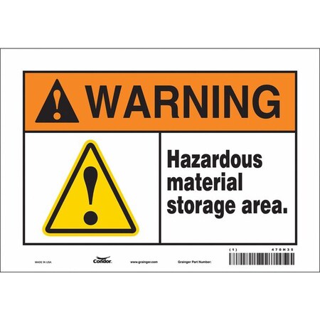 Condor Safety Sign, 7 in Height, 10 in Width, Vinyl, Vertical Rectangle, English, 470H35 470H35