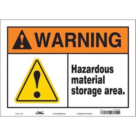 Condor Safety Sign, 10 in Height, 14 in Width, Vinyl, Horizontal Rectangle, English, 470H36 470H36
