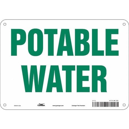 Condor Potable Water, 10 in W x 7 in H, Vertical Rectangle, Polyethylene, 470H39 470H39