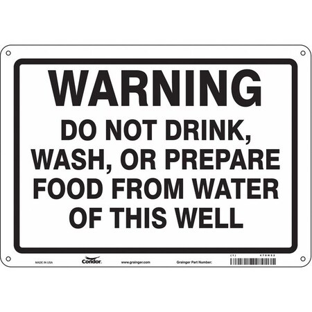 Condor Warning, Do Not Drink, Wash, or Prepare Food From Water of This Well, 14 in W x 10 in H, 470H52 470H52