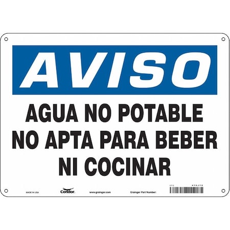 Condor Safety Sign, 10 in Height, 14 in Width, Aluminum, Horizontal Rectangle, English, 470J72 470J72