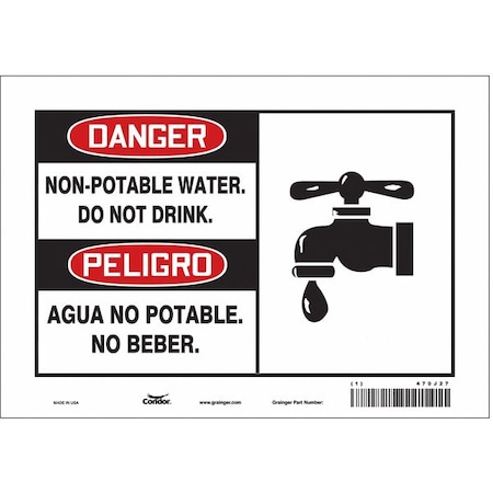 Condor Danger/Peligro, Non-Potable Water. Do Not Drink./Agua No Potable. No Beber., 10 in x 7 in, 470J27 470J27