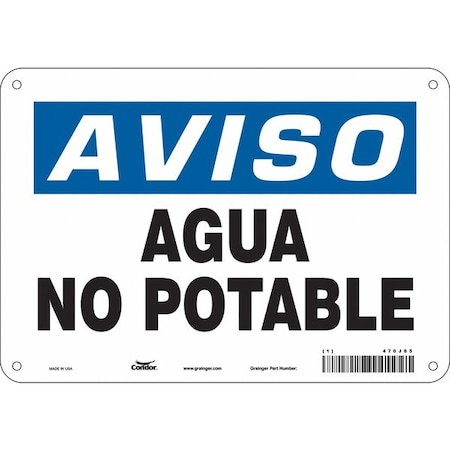 Condor Safety Sign, 7 in Height, 10 in Width, Aluminum, Vertical Rectangle, English, 470J65 470J65