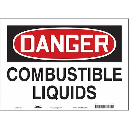 CONDOR Safety Sign, 10 in Height, 14 in Width, Vinyl, Horizontal Rectangle, English, 470K81 470K81