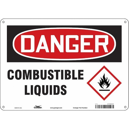 Condor Safety Sign, 10 in Height, 14 in Width, Polyethylene, Horizontal Rectangle, English, 470K87 470K87