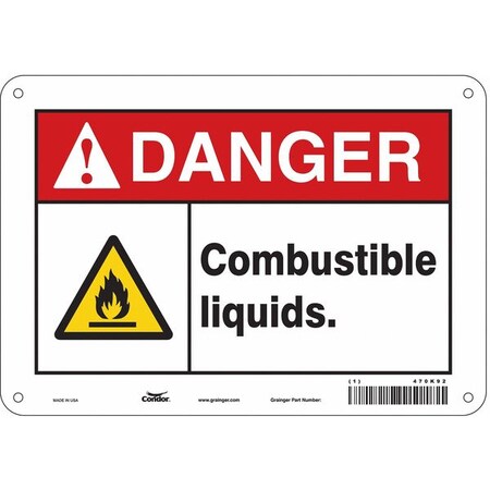 Condor Safety Sign, 7 in Height, 10 in Width, Polyethylene, Vertical Rectangle, English, 470K92 470K92