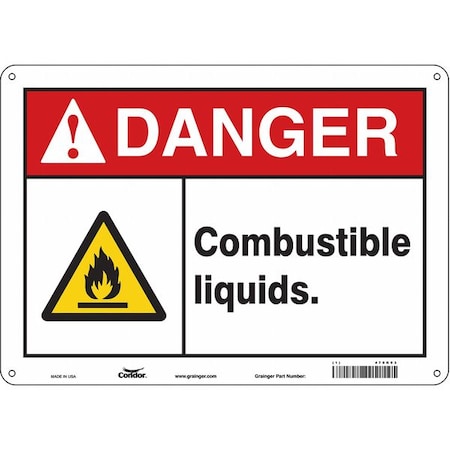 Condor Safety Sign, 10 in Height, 14 in Width, Polyethylene, Horizontal Rectangle, English, 470K93 470K93
