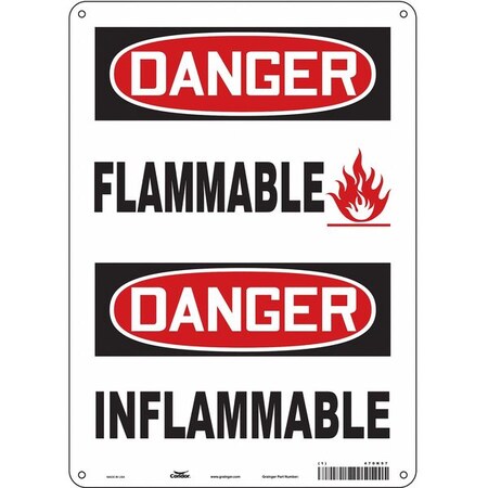 Condor Safety Sign, 14 in Height, 10 in Width, Aluminum, Vertical Rectangle, English, French 470K97