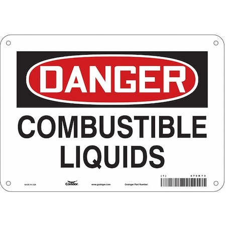 Condor Safety Sign, 7 in Height, 10 in Width, Aluminum, Vertical Rectangle, English, 470K73 470K73