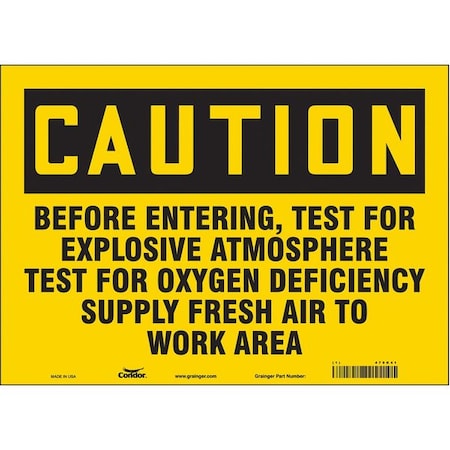 Condor Safety Sign, 10 in Height, 14 in Width, Vinyl, Horizontal Rectangle, English, 470K41 470K41