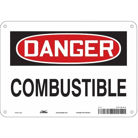 Condor Safety Sign, 7 in Height, 10 in Width, Aluminum, Vertical Rectangle, English, 470K60 470K60