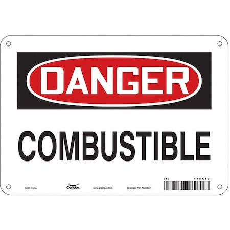 Condor Safety Sign, 7 in Height, 10 in Width, Polyethylene, Vertical Rectangle, English, 470K62 470K62