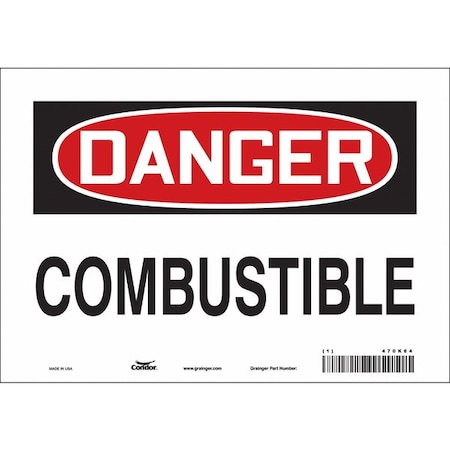 Condor Safety Sign, 7 in Height, 10 in Width, Vinyl, Vertical Rectangle, English, 470K64 470K64