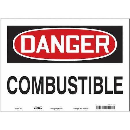 Condor Safety Sign, 10 in Height, 14 in Width, Vinyl, Horizontal Rectangle, English, 470K65 470K65