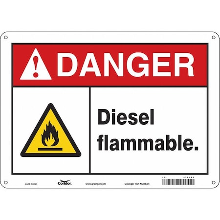 Condor Safety Sign, 10 in Height, 14 in Width, Aluminum, Horizontal Rectangle, English, 470L04 470L04