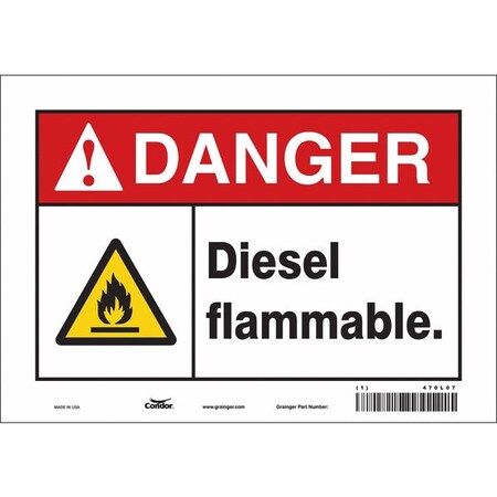 Condor Safety Sign, 7 in Height, 10 in Width, Vinyl, Vertical Rectangle, English, 470L07 470L07