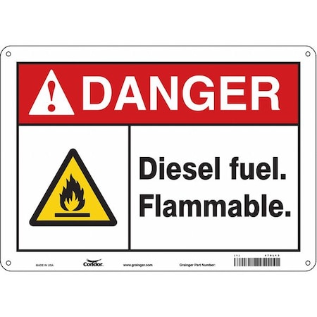 Condor Safety Sign, 10 in Height, 14 in Width, Polyethylene, Horizontal Rectangle, English, 470L13 470L13