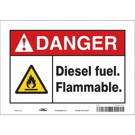 Condor Safety Sign, 7 in Height, 10 in Width, Vinyl, Vertical Rectangle, English, 470L15 470L15