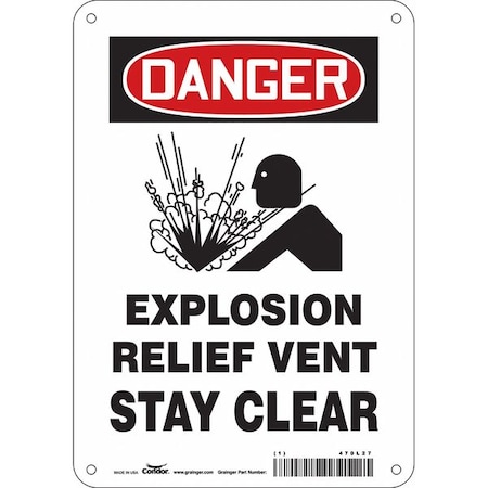Condor Safety Sign, 10 in Height, 7 in Width, Aluminum, Horizontal Rectangle, English, 470L27 470L27