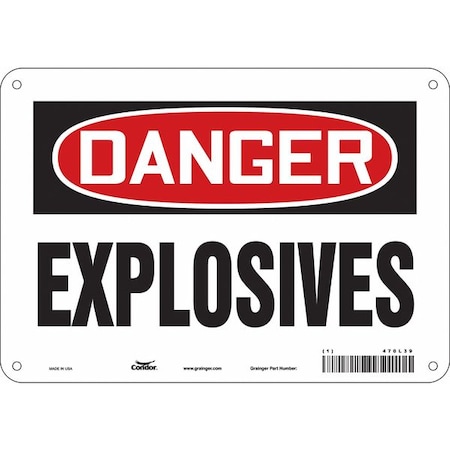 Condor Safety Sign, 7 in Height, 10 in Width, Aluminum, Vertical Rectangle, English, 470L39 470L39