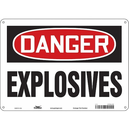 Condor Safety Sign, 10 in Height, 14 in Width, Aluminum, Horizontal Rectangle, English, 470L40 470L40